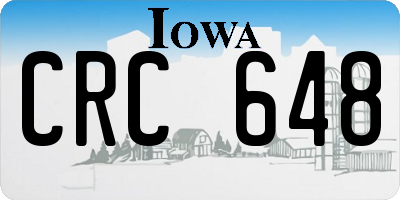 IA license plate CRC648