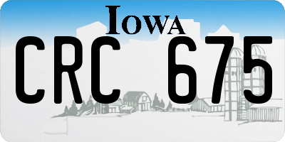 IA license plate CRC675