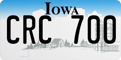 IA license plate CRC700