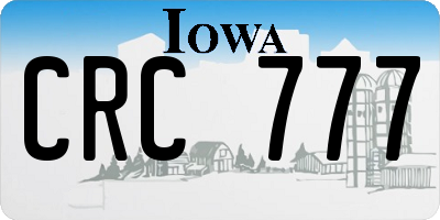 IA license plate CRC777