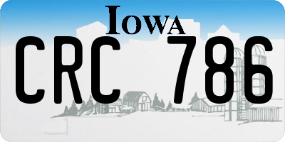IA license plate CRC786