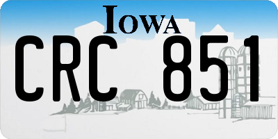 IA license plate CRC851