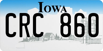 IA license plate CRC860