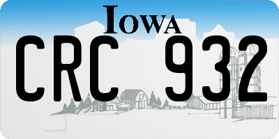 IA license plate CRC932