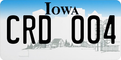 IA license plate CRD004