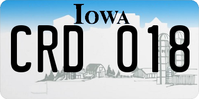 IA license plate CRD018