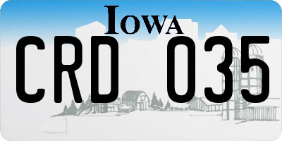IA license plate CRD035