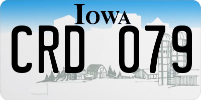 IA license plate CRD079
