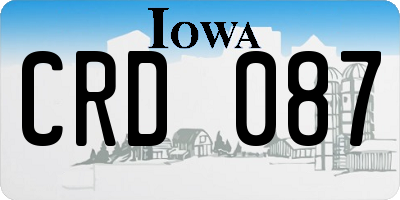 IA license plate CRD087