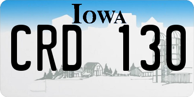 IA license plate CRD130