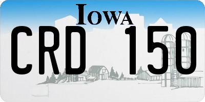 IA license plate CRD150