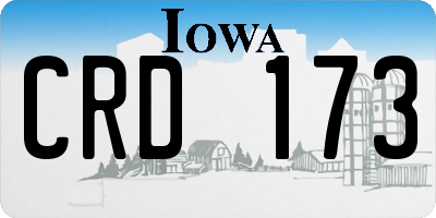 IA license plate CRD173