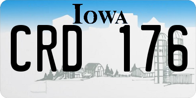 IA license plate CRD176