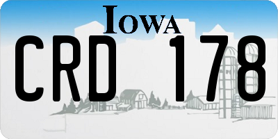 IA license plate CRD178