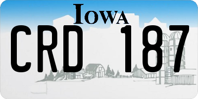 IA license plate CRD187