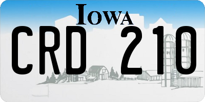 IA license plate CRD210