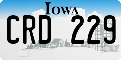 IA license plate CRD229