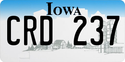 IA license plate CRD237