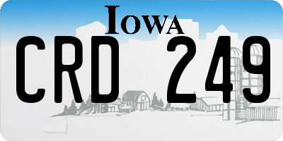 IA license plate CRD249