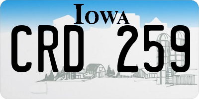 IA license plate CRD259