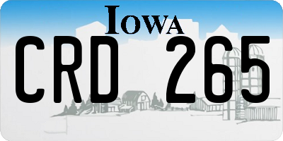 IA license plate CRD265