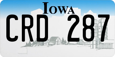 IA license plate CRD287