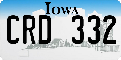 IA license plate CRD332