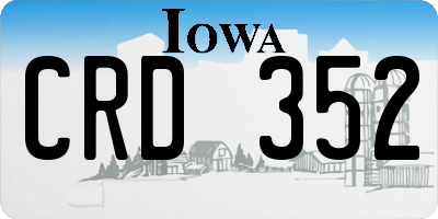 IA license plate CRD352