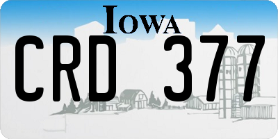 IA license plate CRD377