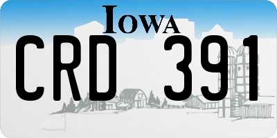 IA license plate CRD391