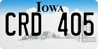 IA license plate CRD405