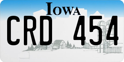 IA license plate CRD454