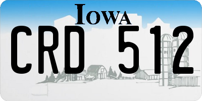 IA license plate CRD512