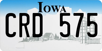 IA license plate CRD575