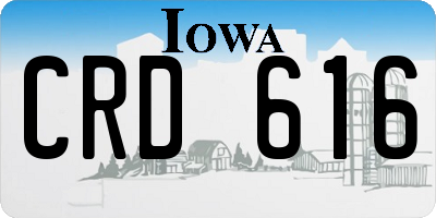 IA license plate CRD616