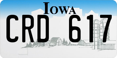 IA license plate CRD617