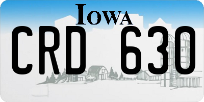 IA license plate CRD630