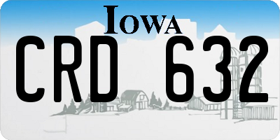 IA license plate CRD632