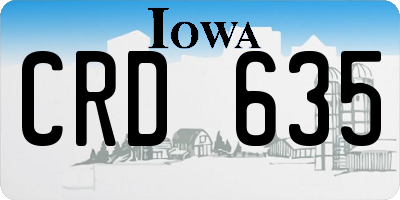 IA license plate CRD635