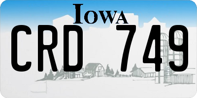 IA license plate CRD749