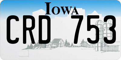 IA license plate CRD753
