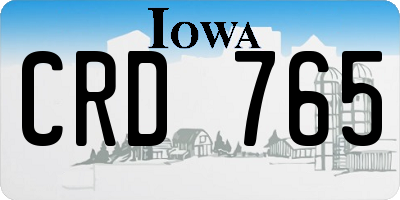 IA license plate CRD765