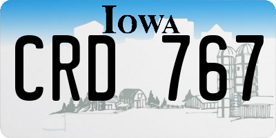 IA license plate CRD767