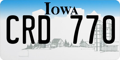 IA license plate CRD770