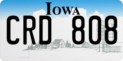 IA license plate CRD808