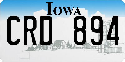 IA license plate CRD894