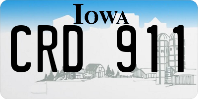 IA license plate CRD911