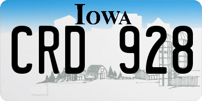 IA license plate CRD928