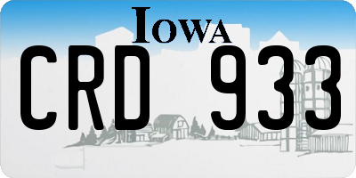 IA license plate CRD933