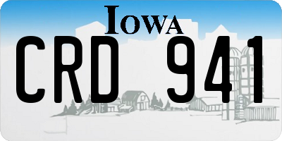 IA license plate CRD941